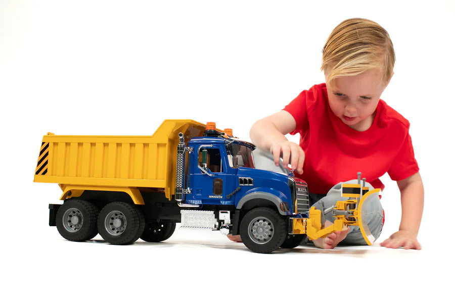 Bruder MACK Granite Dump Truck w/ Snow Plow Blade