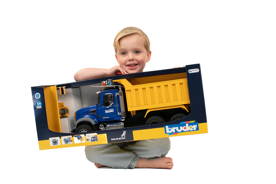 Bruder MACK Granite Dump Truck w/ Snow Plow Blade