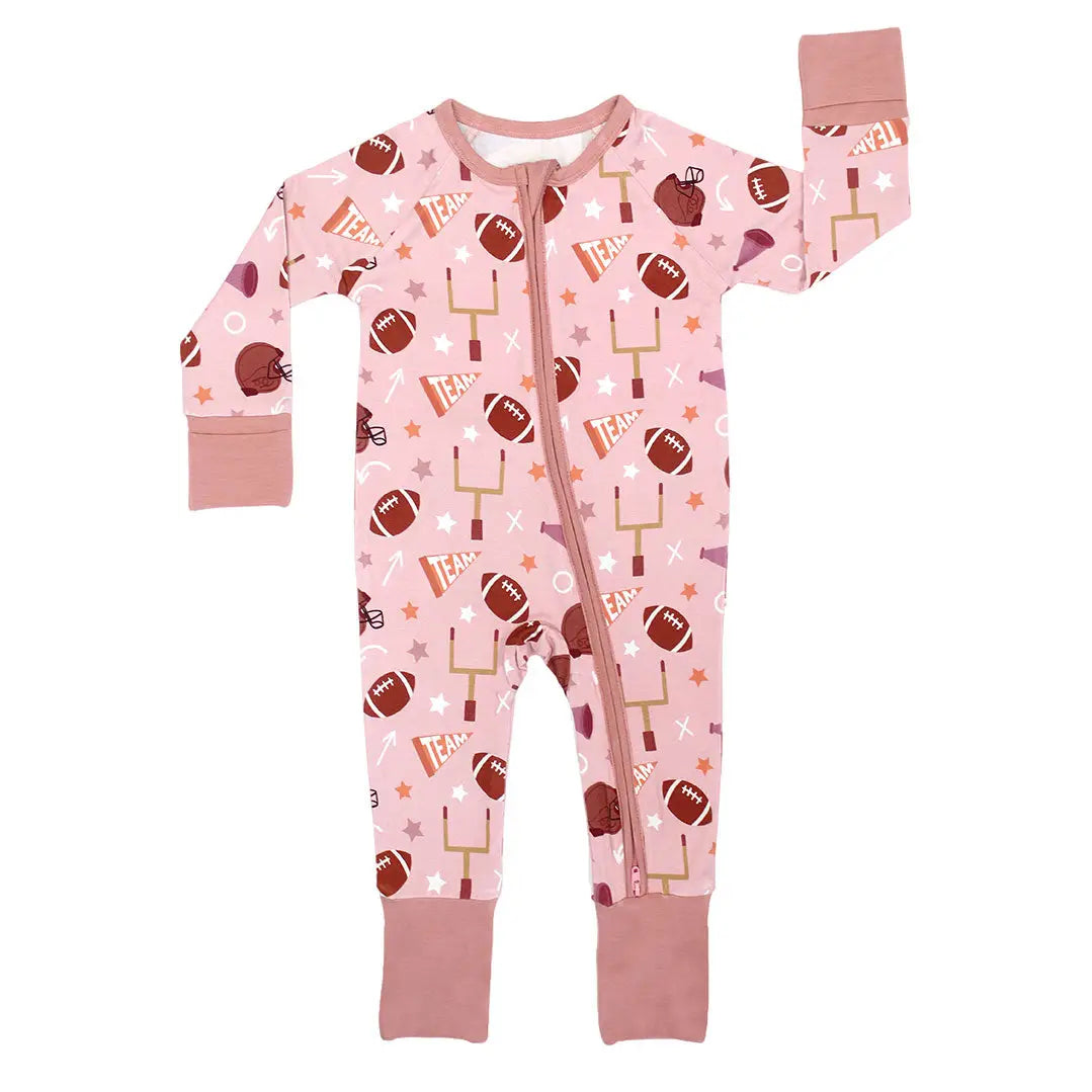 Football Game Day Pink Bamboo Convertible Pajamas