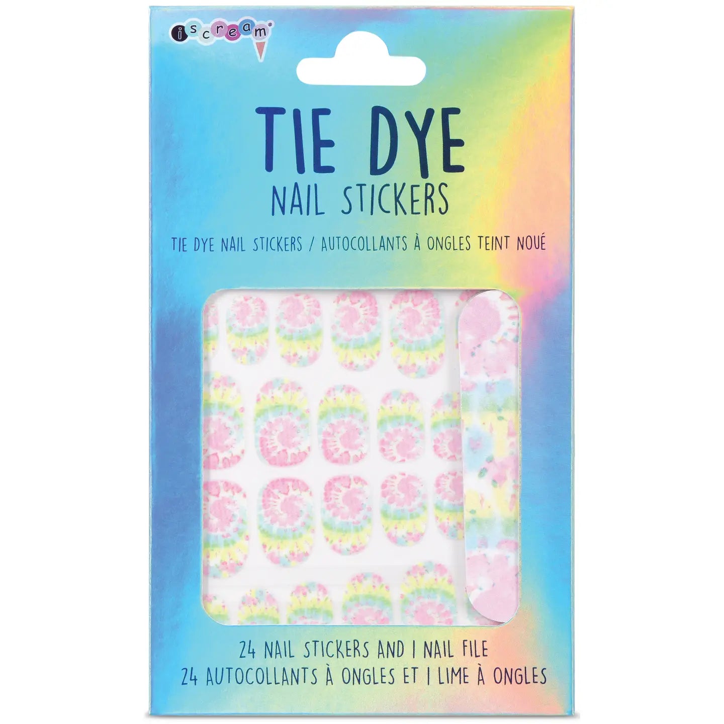 Tie Dye Nail Stickers and Nail File Set