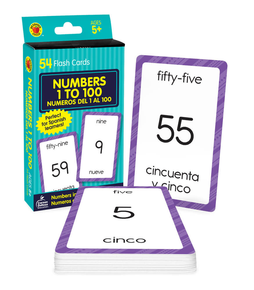 Numbers 1 to 100 Flash Cards Grade K-3