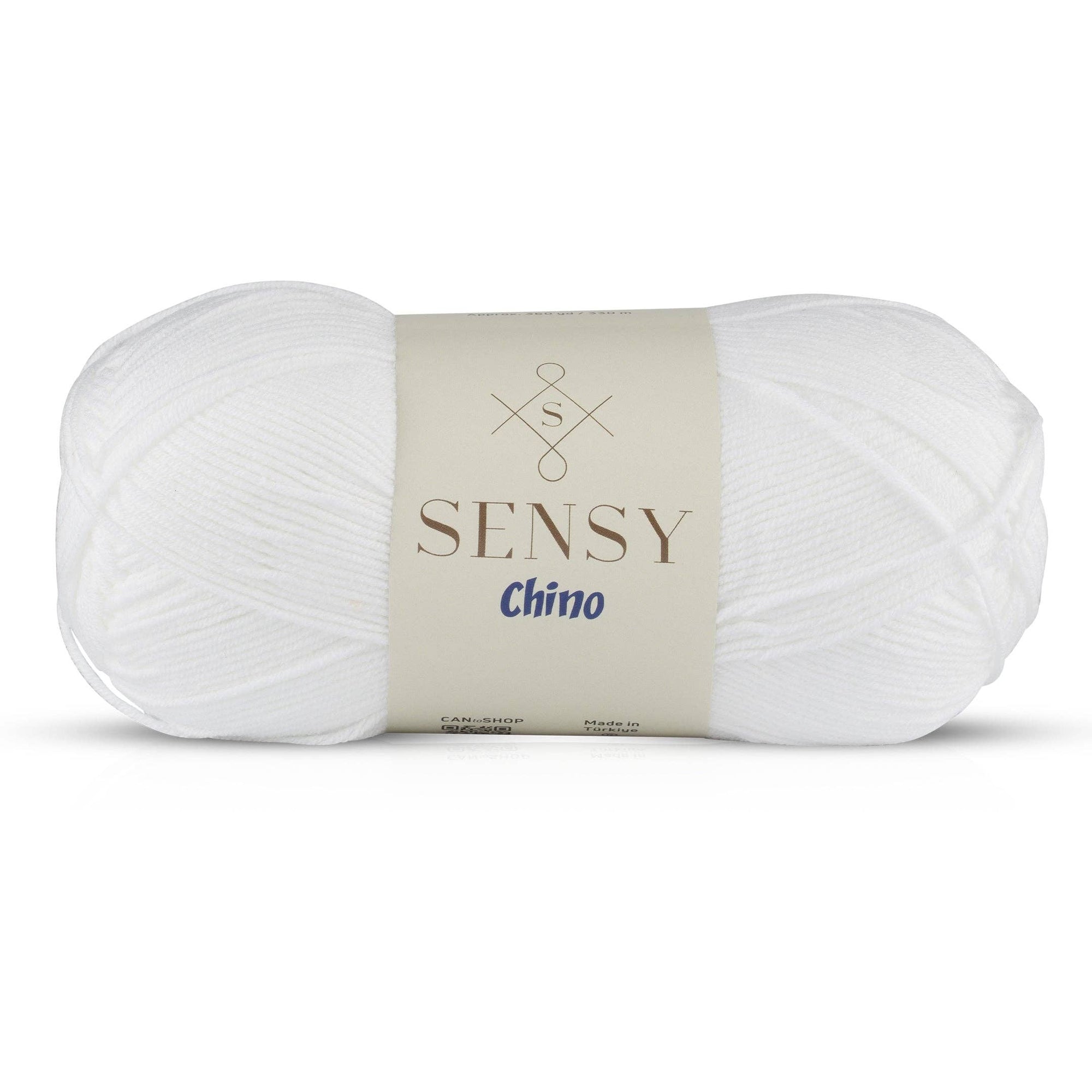 Sensy Chino Soft Cotton Yarn, 3.5 oz, 360 Yards, Gauge 2 Fine