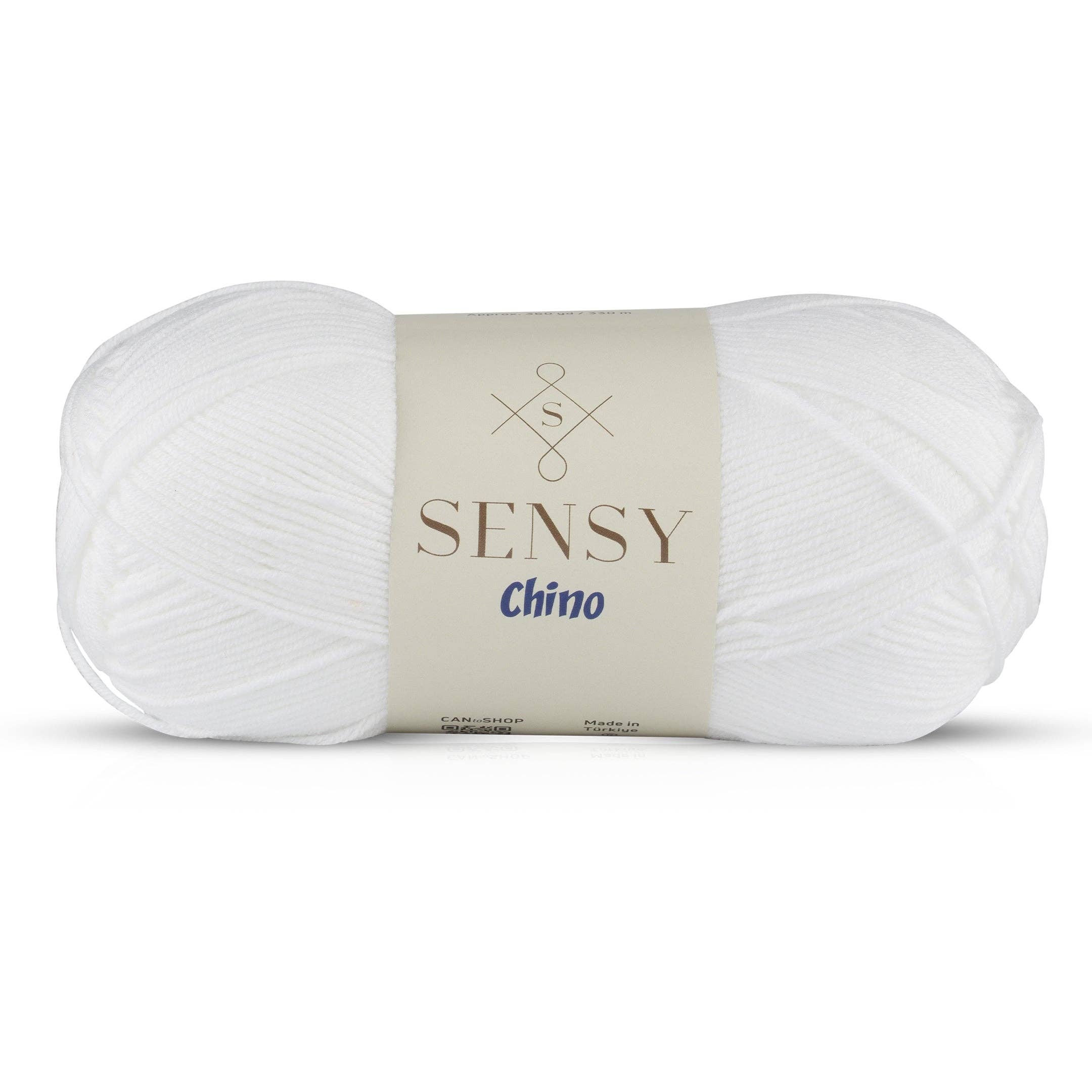 Sensy Chino Soft Cotton Yarn, 3.5 oz, 360 Yards, Gauge 2 Fine