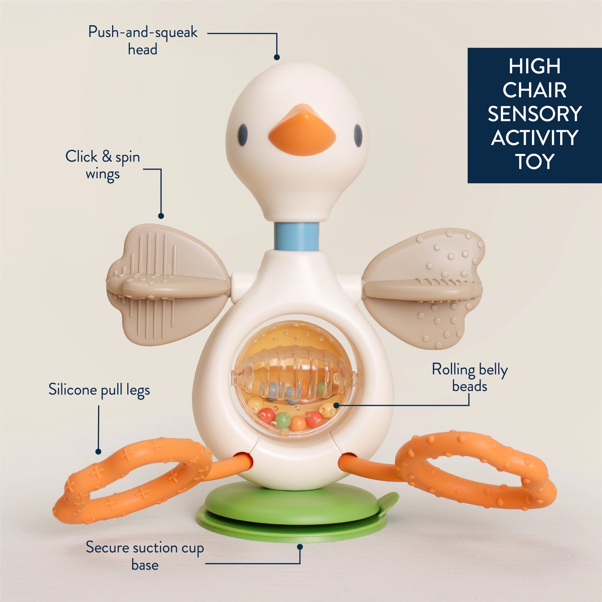 Itzy Twist & Bop™ - High Chair Sensory Toy Goose