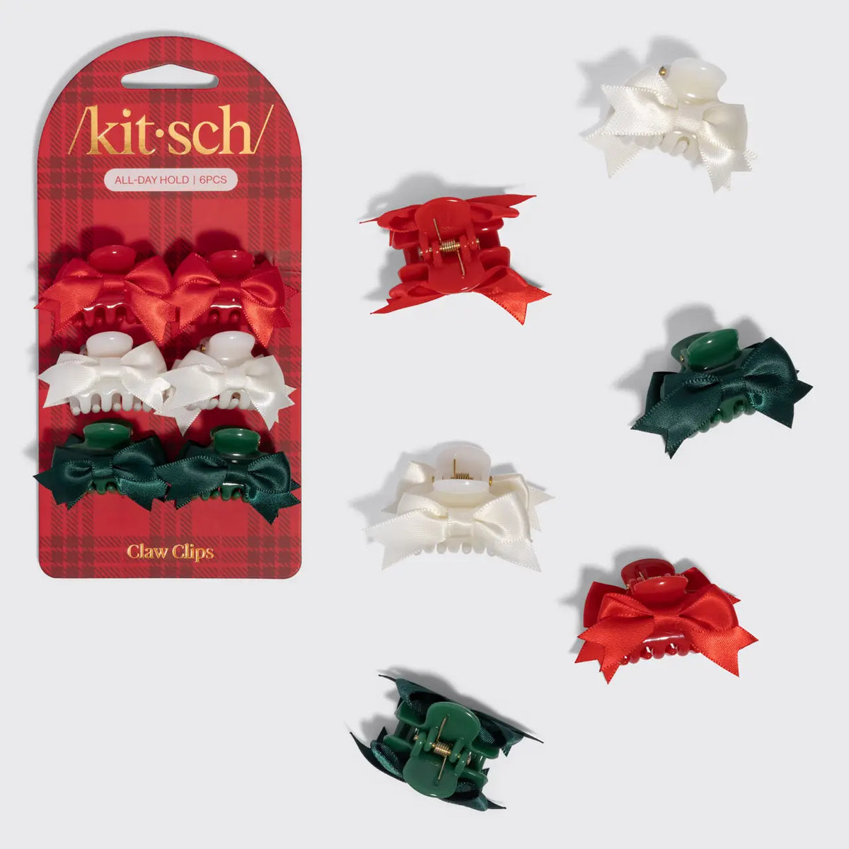 Kitsch Mini Holiday Claw Clips 6pc Set