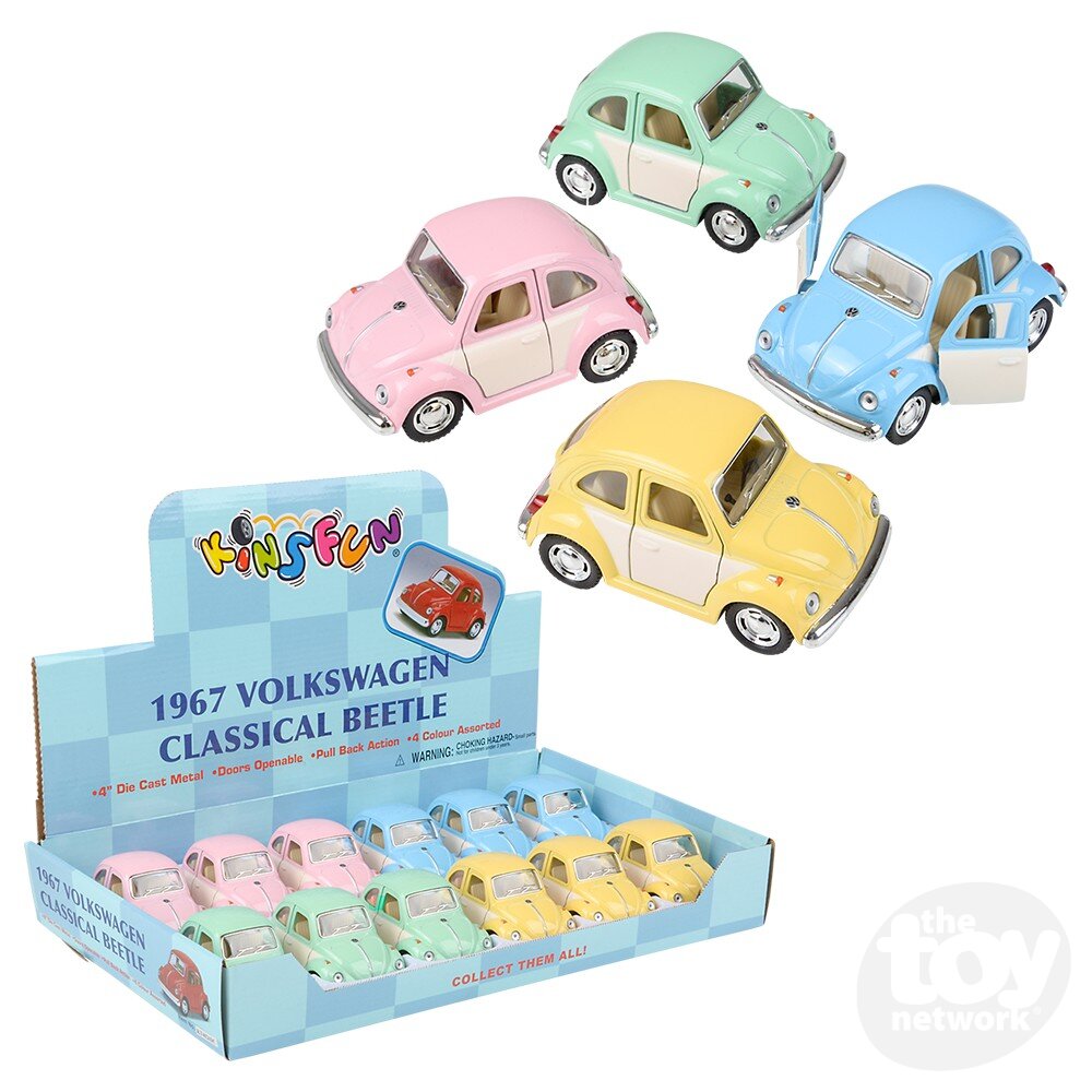 4" Die-Cast Pull Back 1967 Two Color VW Classic Beetle