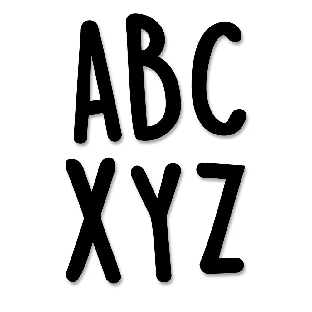 Casual Black 2 Inch Uppercase Letter Stickers