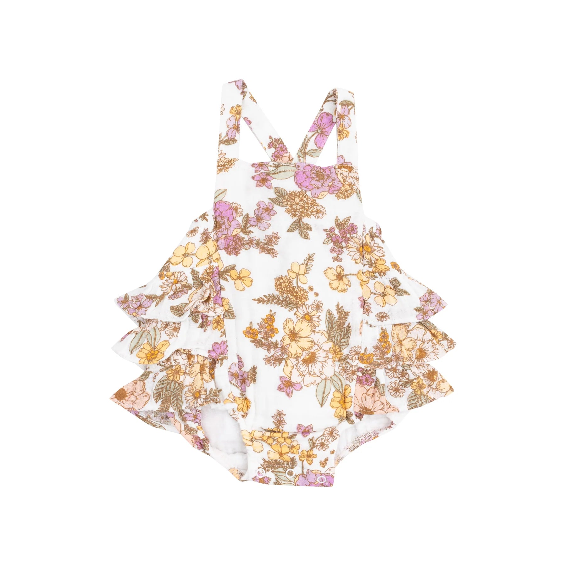 Angel Dear Anna Mae Floral Ruffle Sunsuit