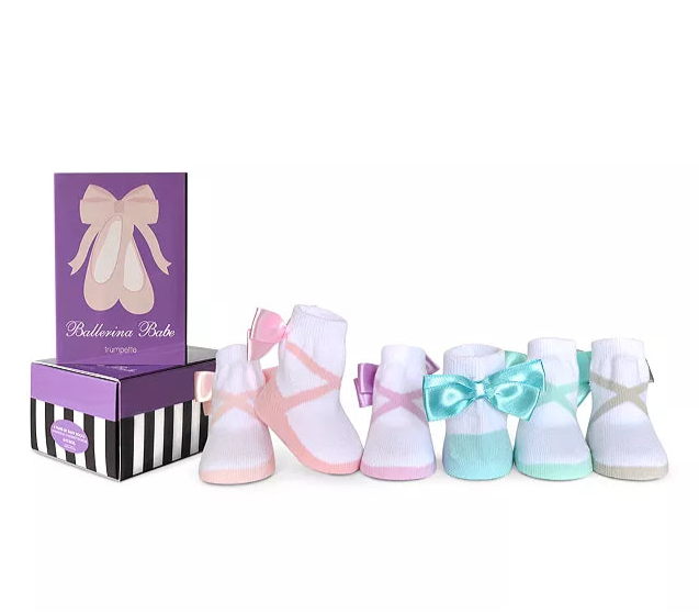 Trumpette Flat Ballerina 6 Pack of Baby Socks - Size 0-12 Months