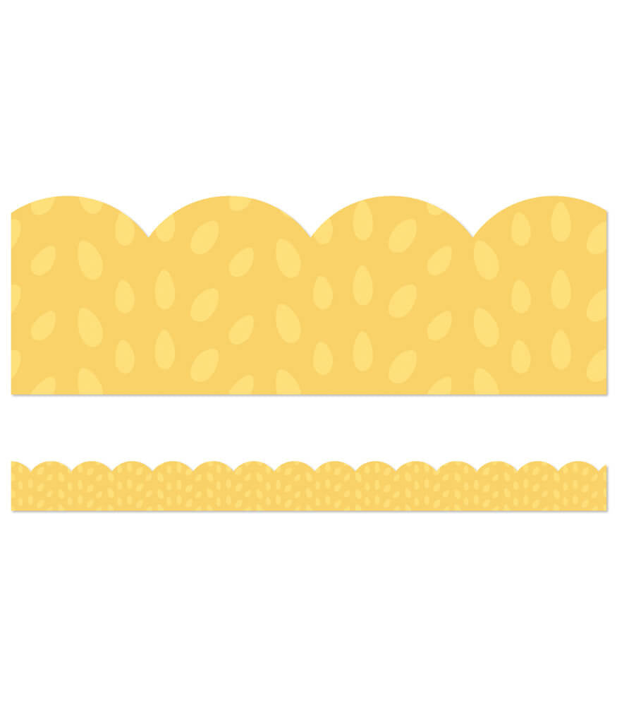 Grow Together Yellow With Painted Dots Scalloped Border