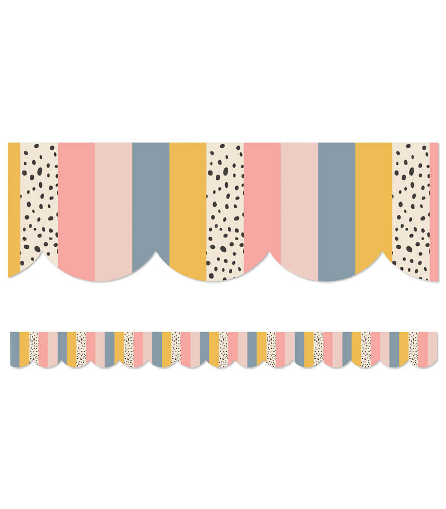 We Belong Stripes Scalloped Border