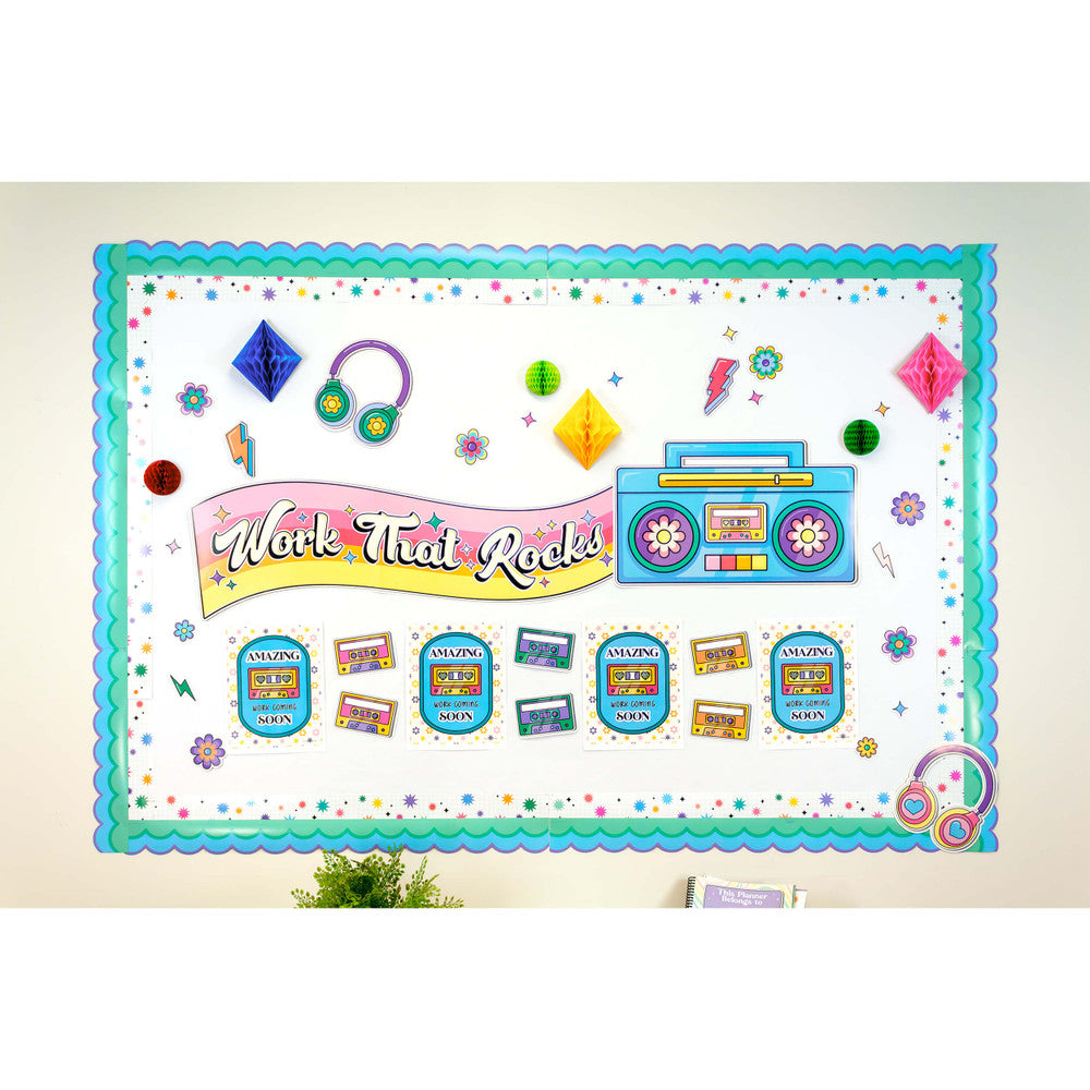Remix Border Retro Remix Cool Waves Scalloped Bulletin Board Borders – The Fun Company