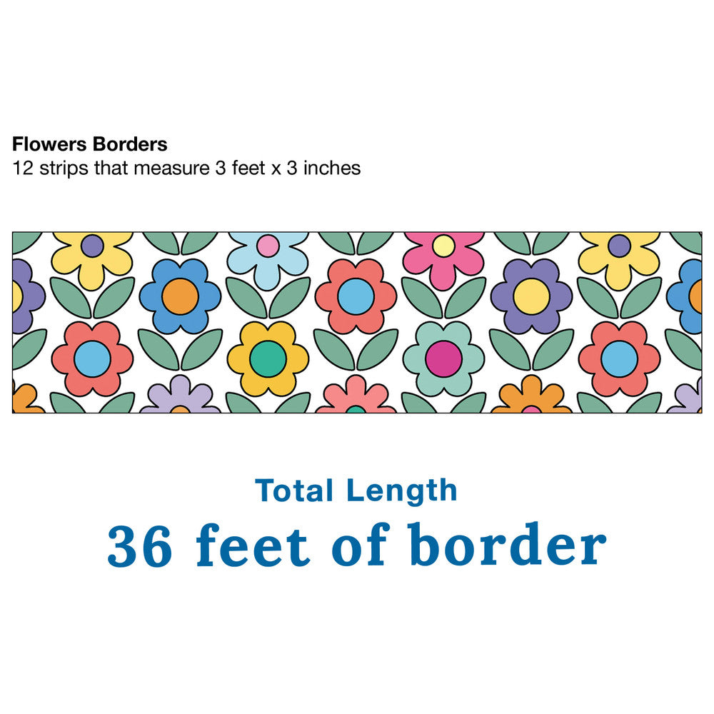 Retro Remix Flowers Straight Bulletin Board Borders