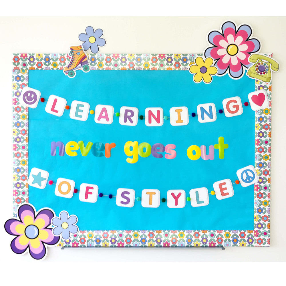 Remix Border Retro Remix Flowers Straight Bulletin Board Borders – The Fun Company