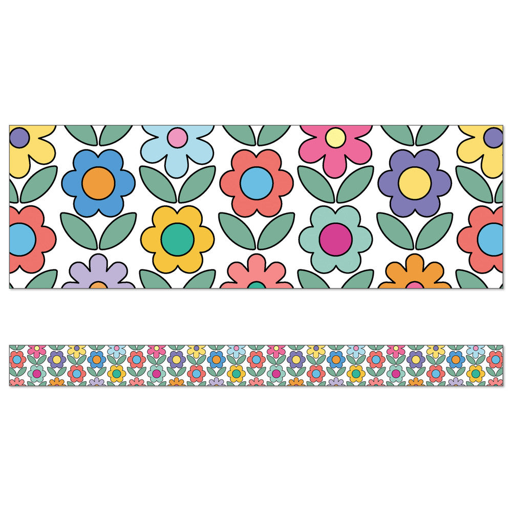 Retro Remix Flowers Straight Bulletin Board Borders