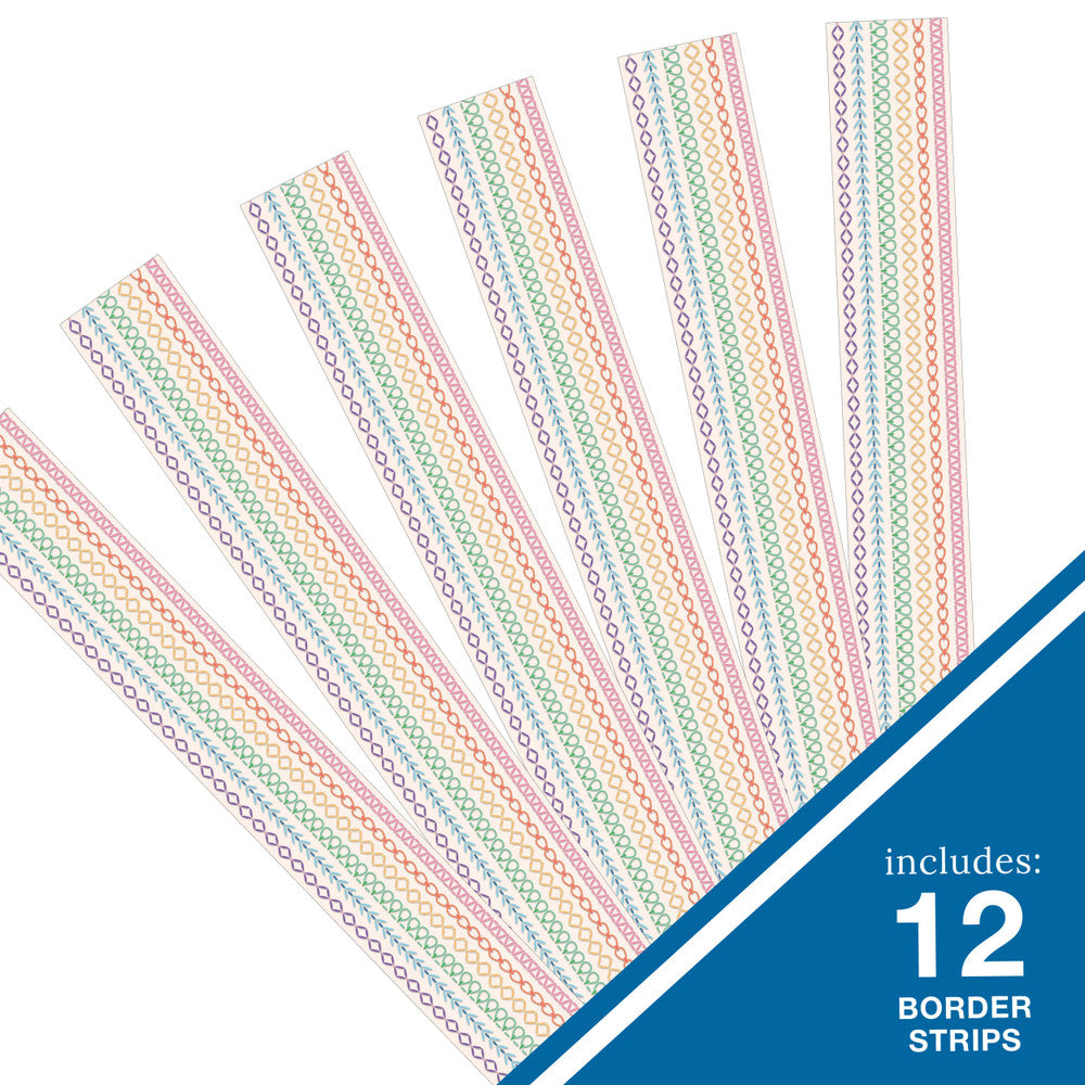 Crafty and Cool Rainbow Stitched Straight Bulletin Board Borders