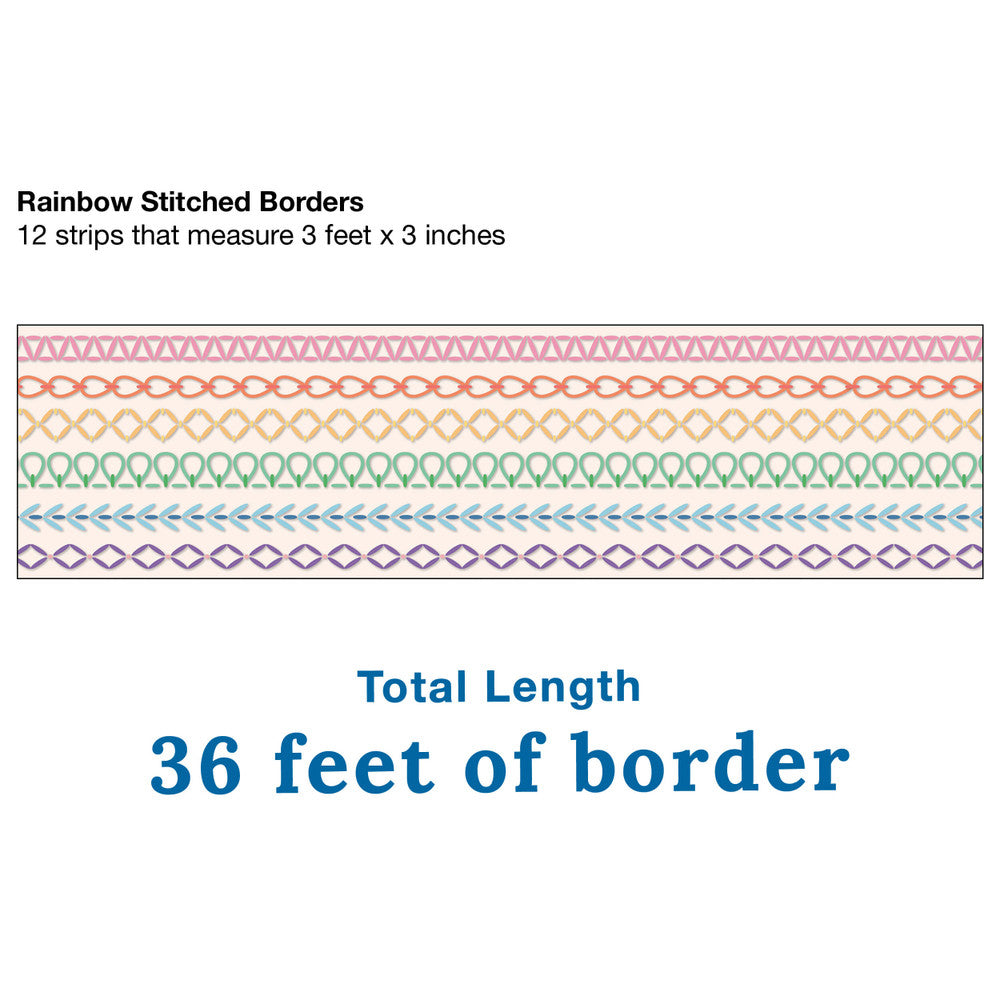 Crafty and Cool Rainbow Stitched Straight Bulletin Board Borders