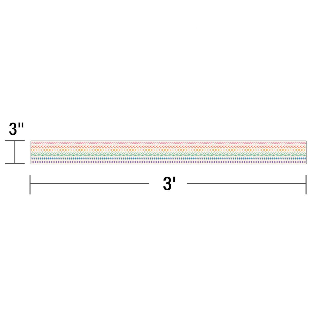 Crafty and Cool Rainbow Stitched Straight Bulletin Board Borders