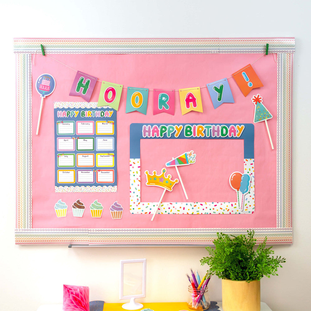 Crafty and Cool Rainbow Stitched Straight Bulletin Board Borders