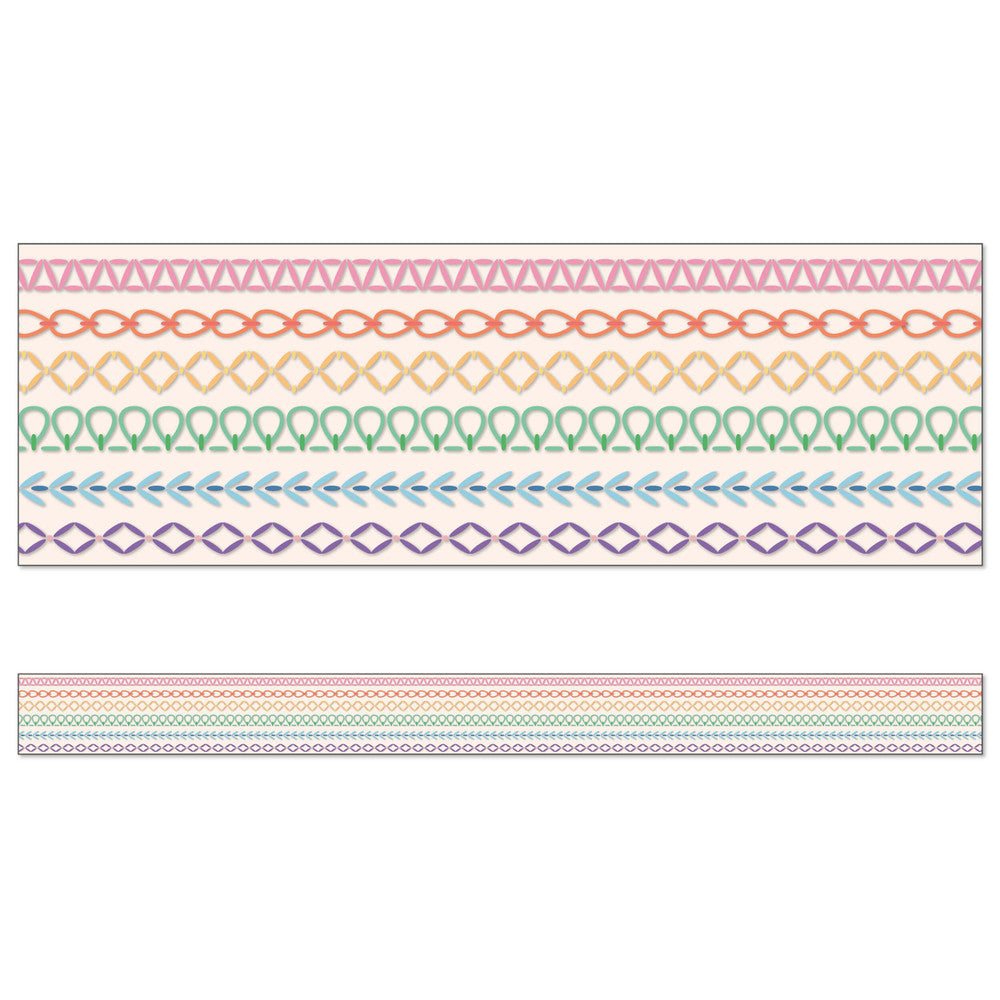 Crafty and Cool Rainbow Stitched Straight Bulletin Board Borders
