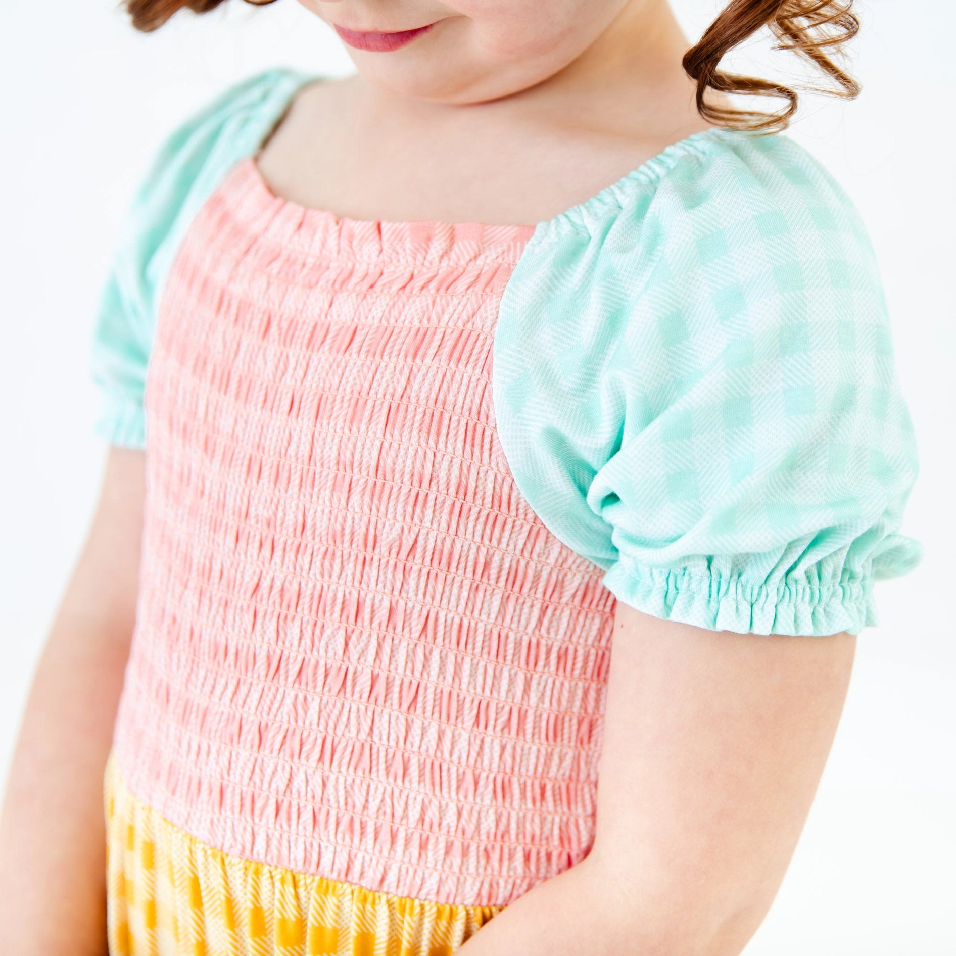 Tri-Color Smocked Dress