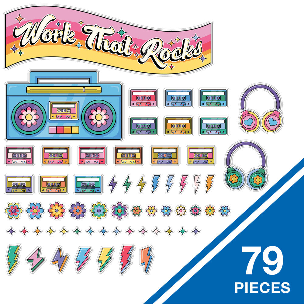 Retro Remix Work That Rocks Bulletin Board Set