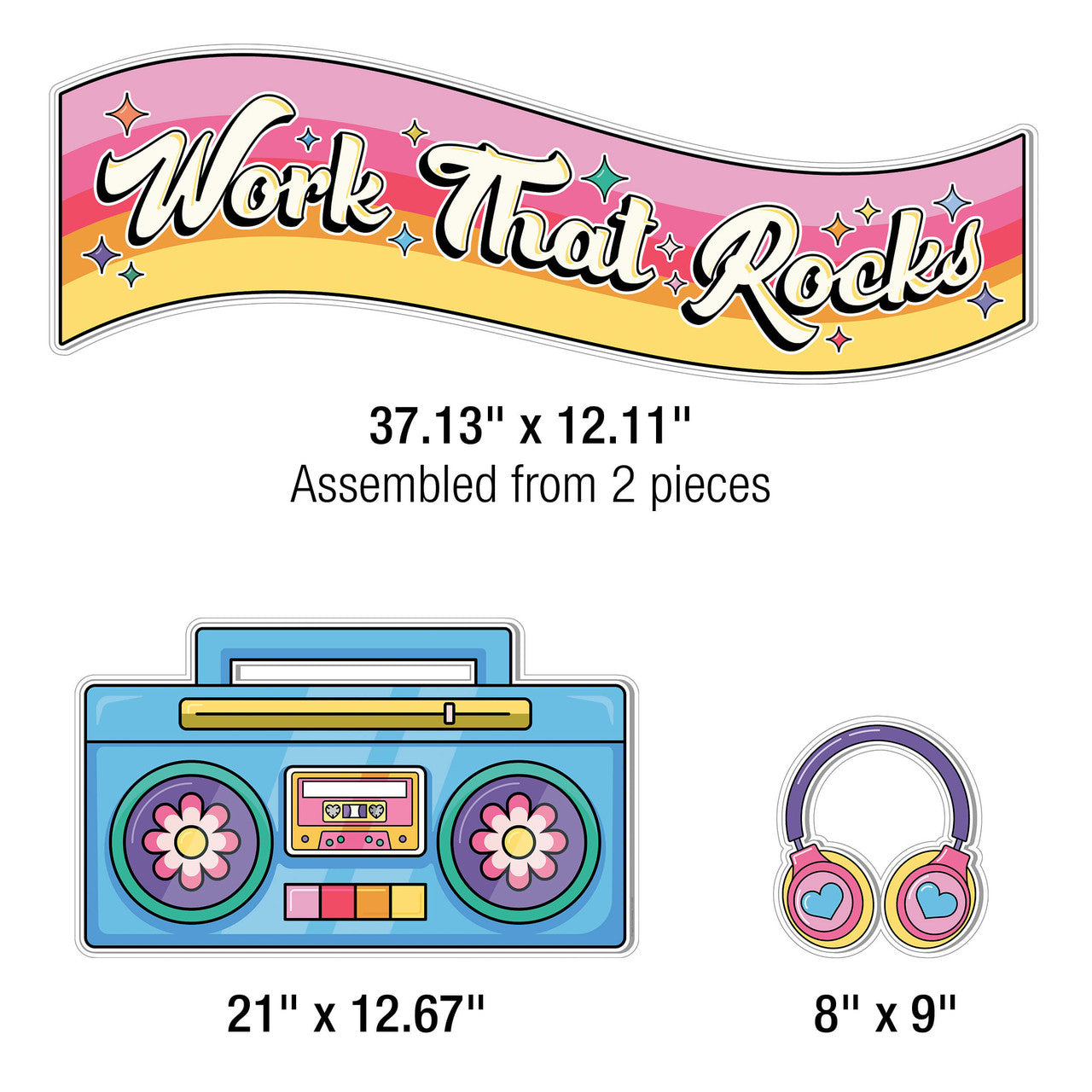 Retro Remix Work That Rocks Bulletin Board Set