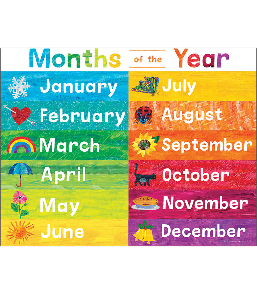 Eric Carle Months Of The Year Chart