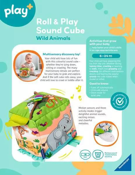 Wild Animals Roll and Play Sound Cube