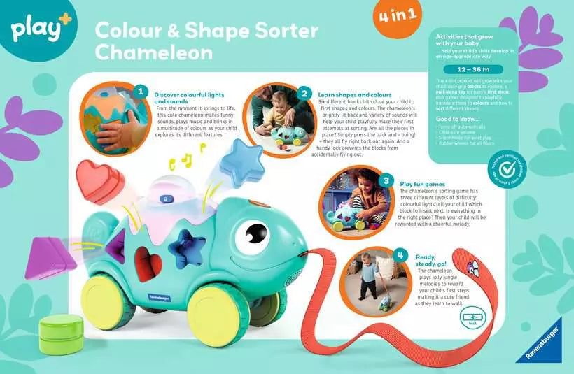 4-in-1 Color and Shape Sorter Chameleon