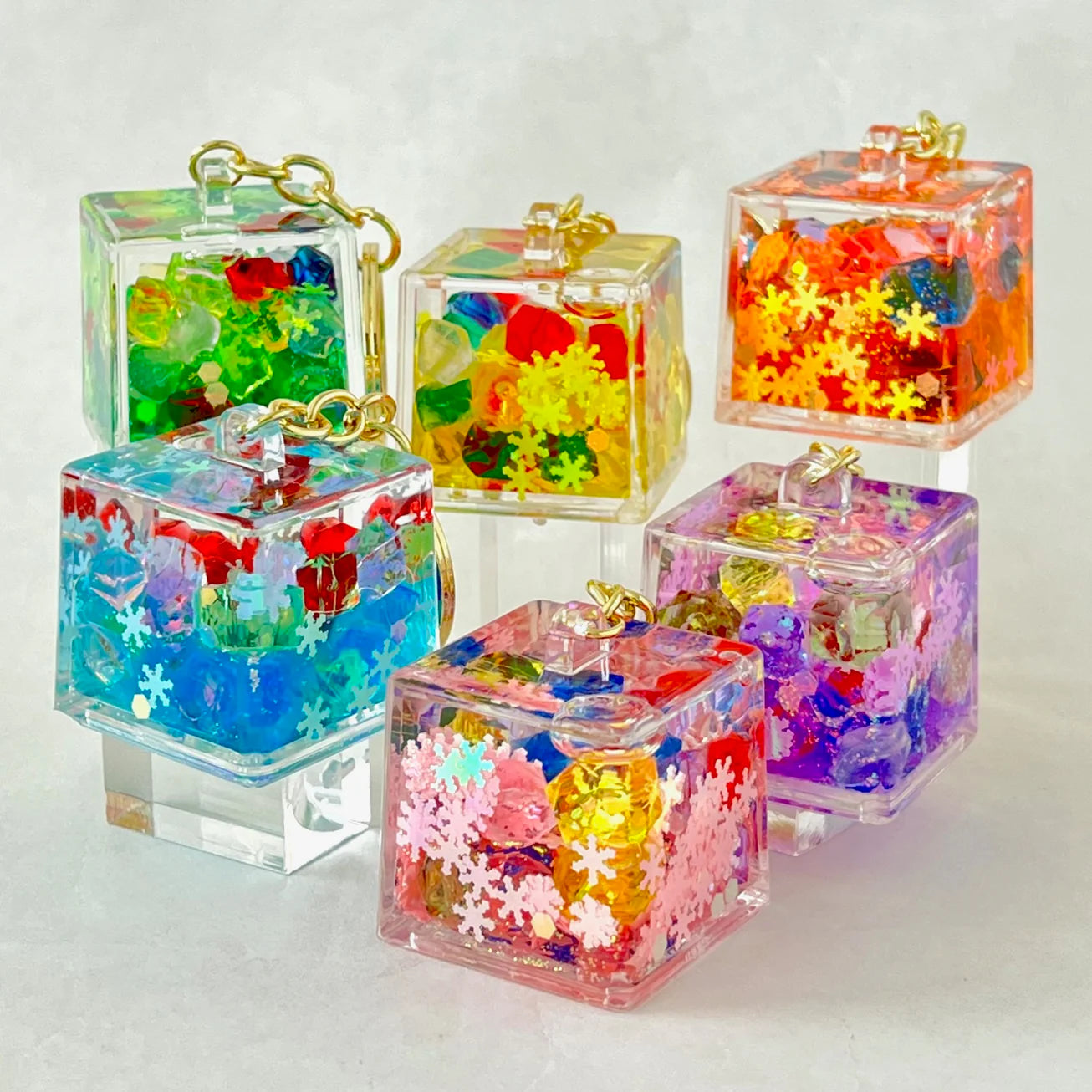 Cube Confetti Floaty Key Charm