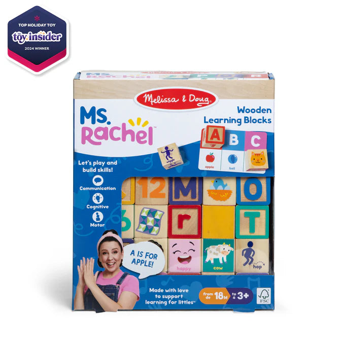Melissa & Doug Ms. Rachel Wooden Learning Blocks & Activity Cards