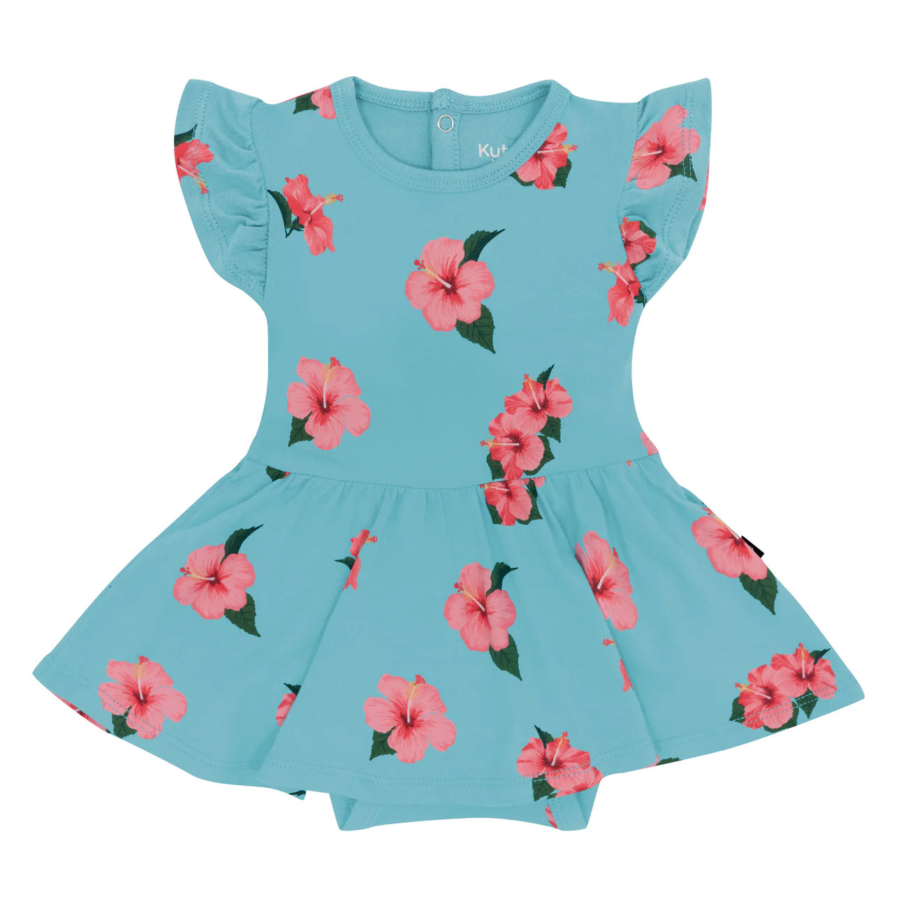 Kyte Baby Twirl Bodysuit Dress in Hibiscus