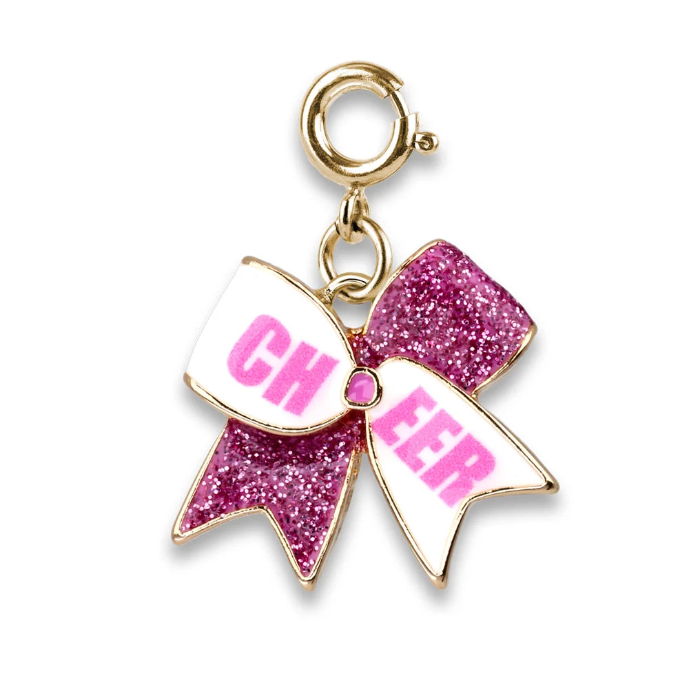 CHARM IT! Gold Glitter Cheer Bow