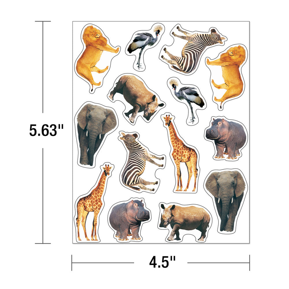 Wild Animals of the Serengeti Shape Stickers