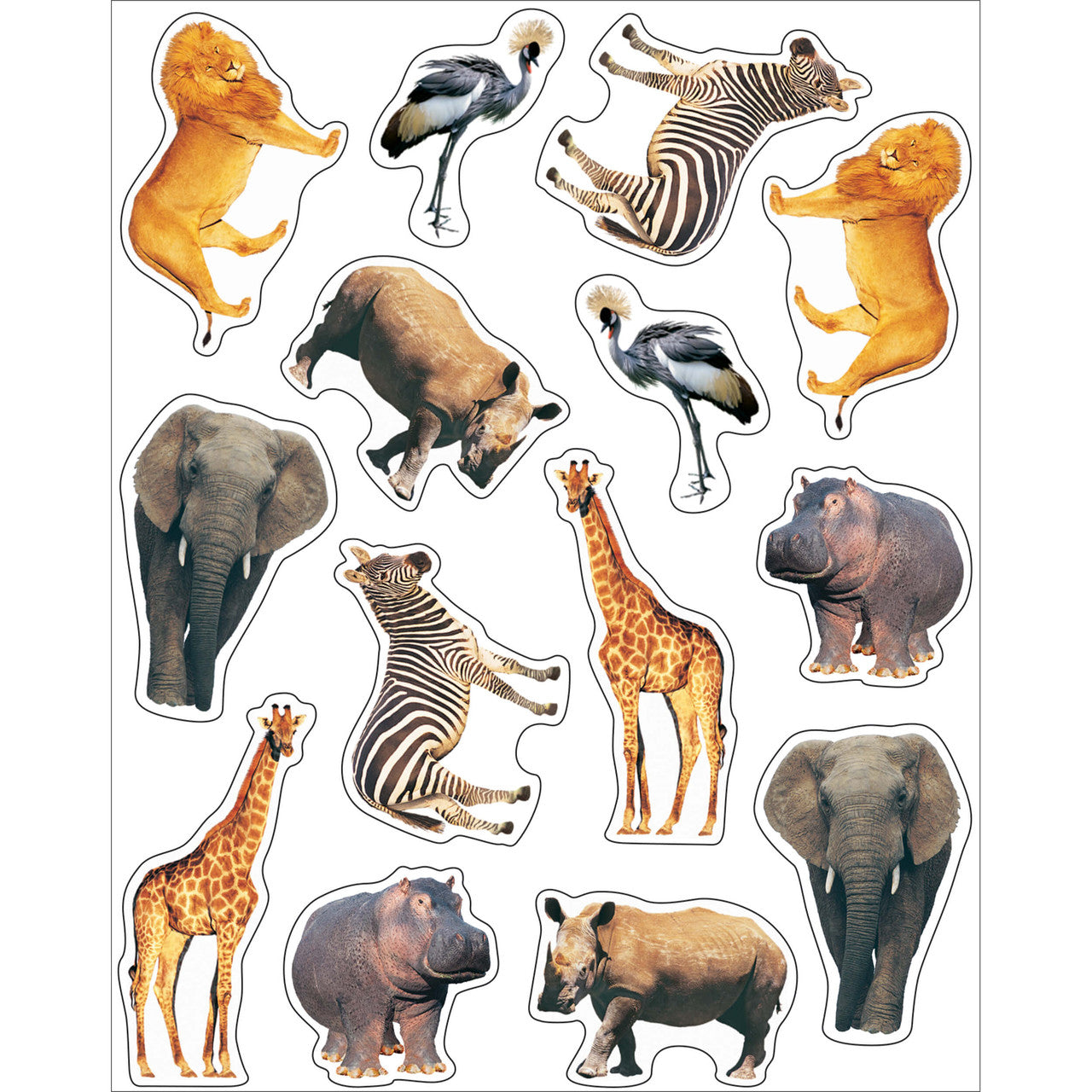 Wild Animals of the Serengeti Shape Stickers