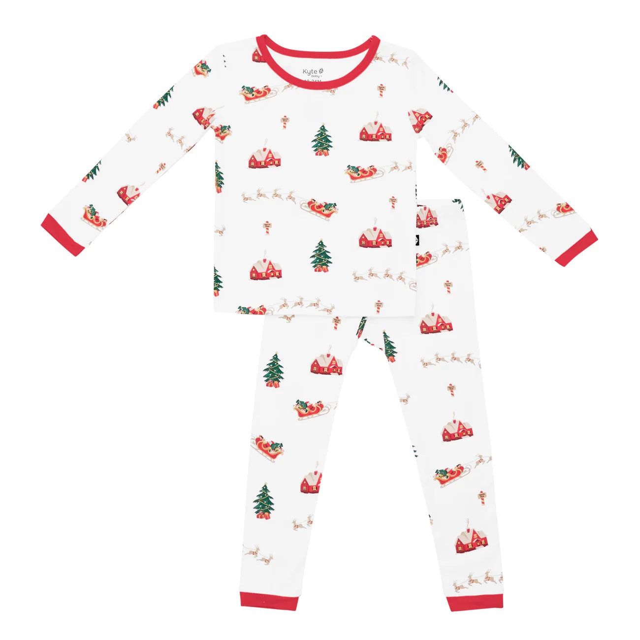 Kyte Baby Long Sleeve Pajamas in Santa's Sleigh