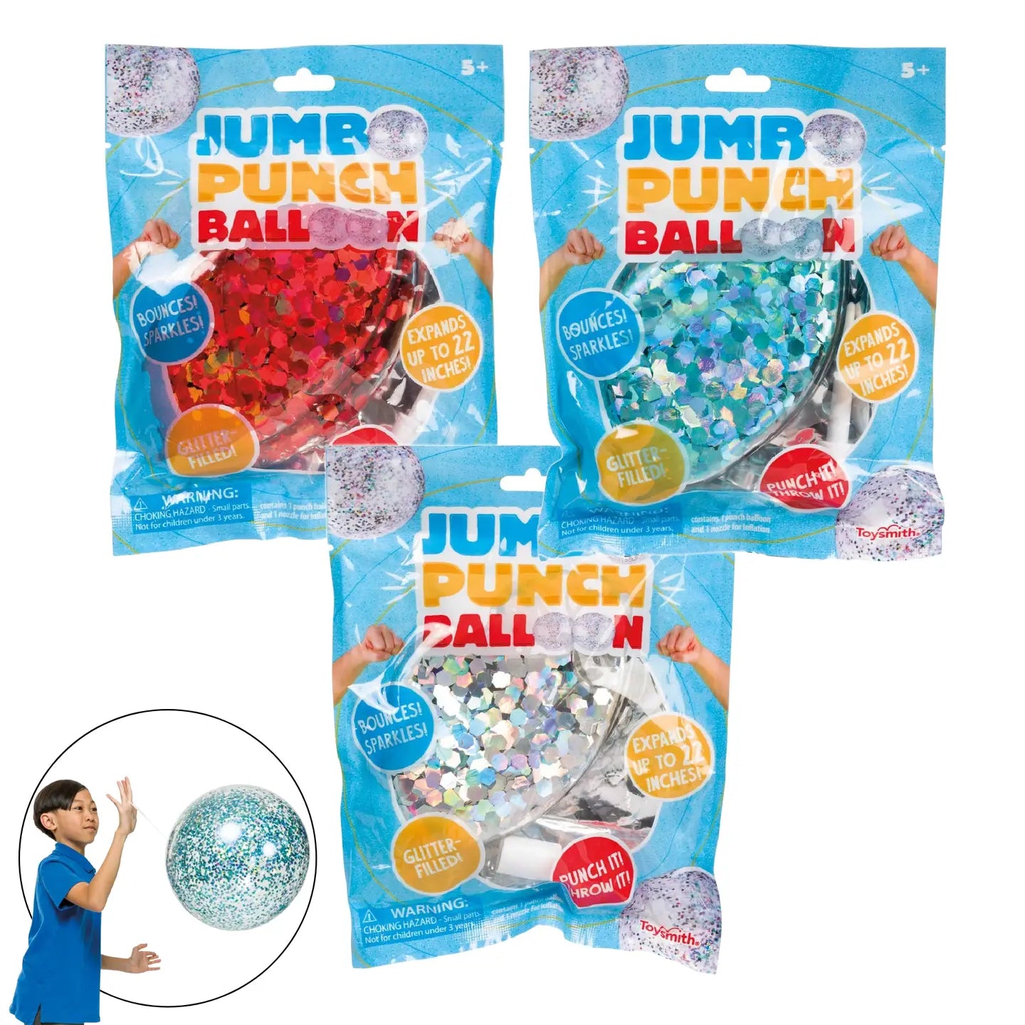 Glittery Jumbo 22" Punch Balloon