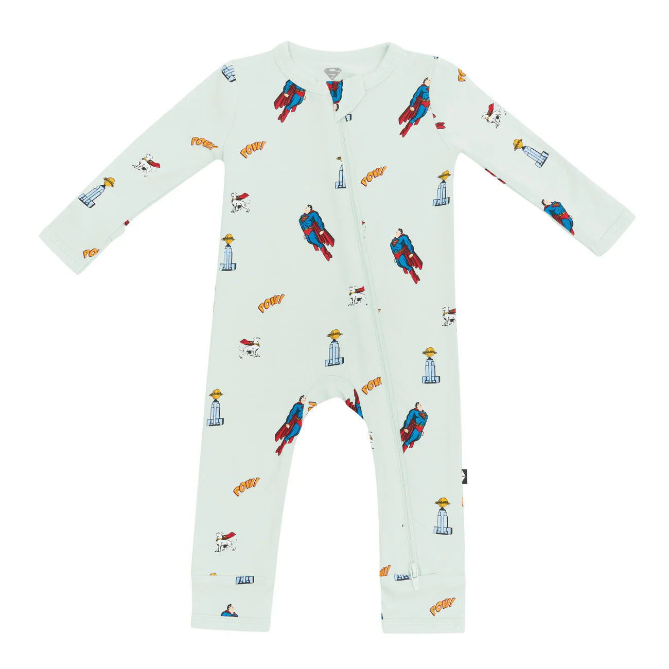 Kyte Baby Zippered Romper in Superman