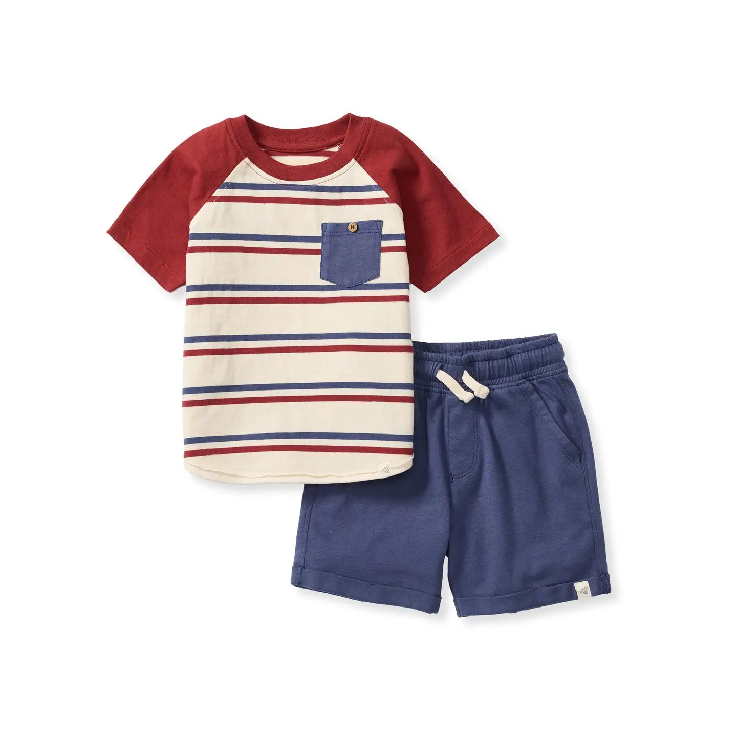 Burt's Bees USA Stripe Boy Tee & Shorts Set