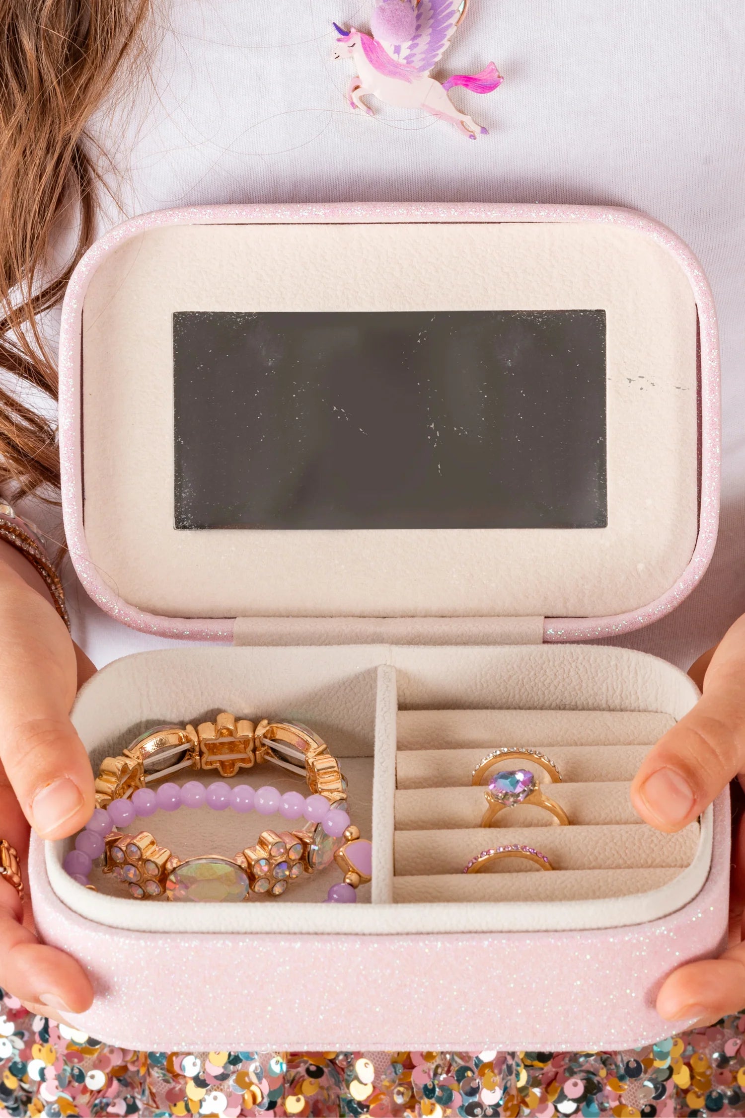 Pretty Precious Unicorn Jewelry Box in Pink