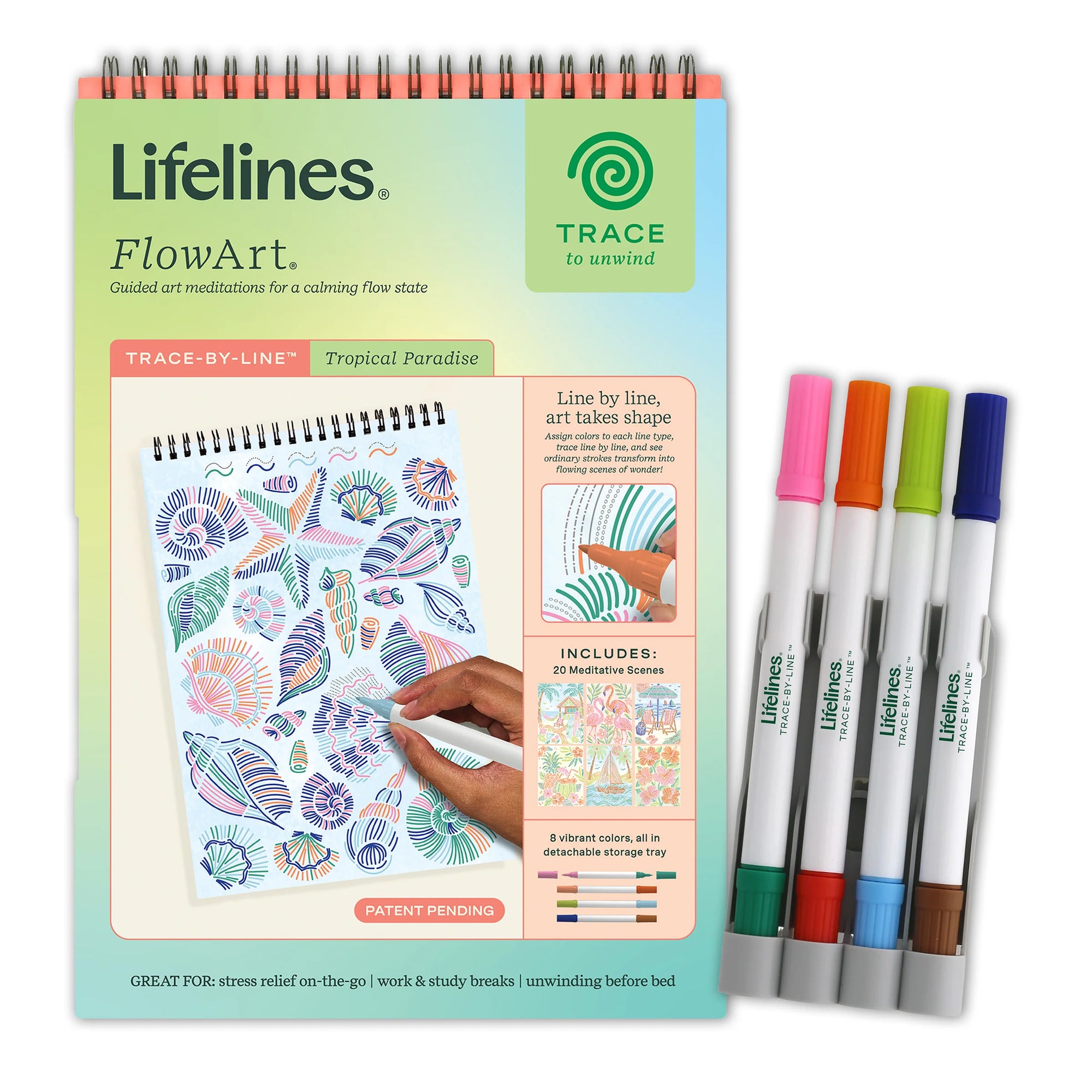 Lifelines FlowArt™ - Trace-By-Line, Tropical Paradise