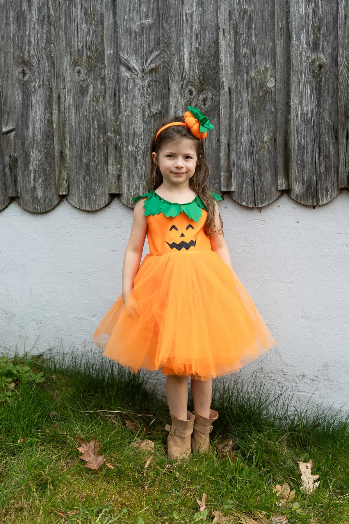 Pumpkin Patch Princess Dress with Headband