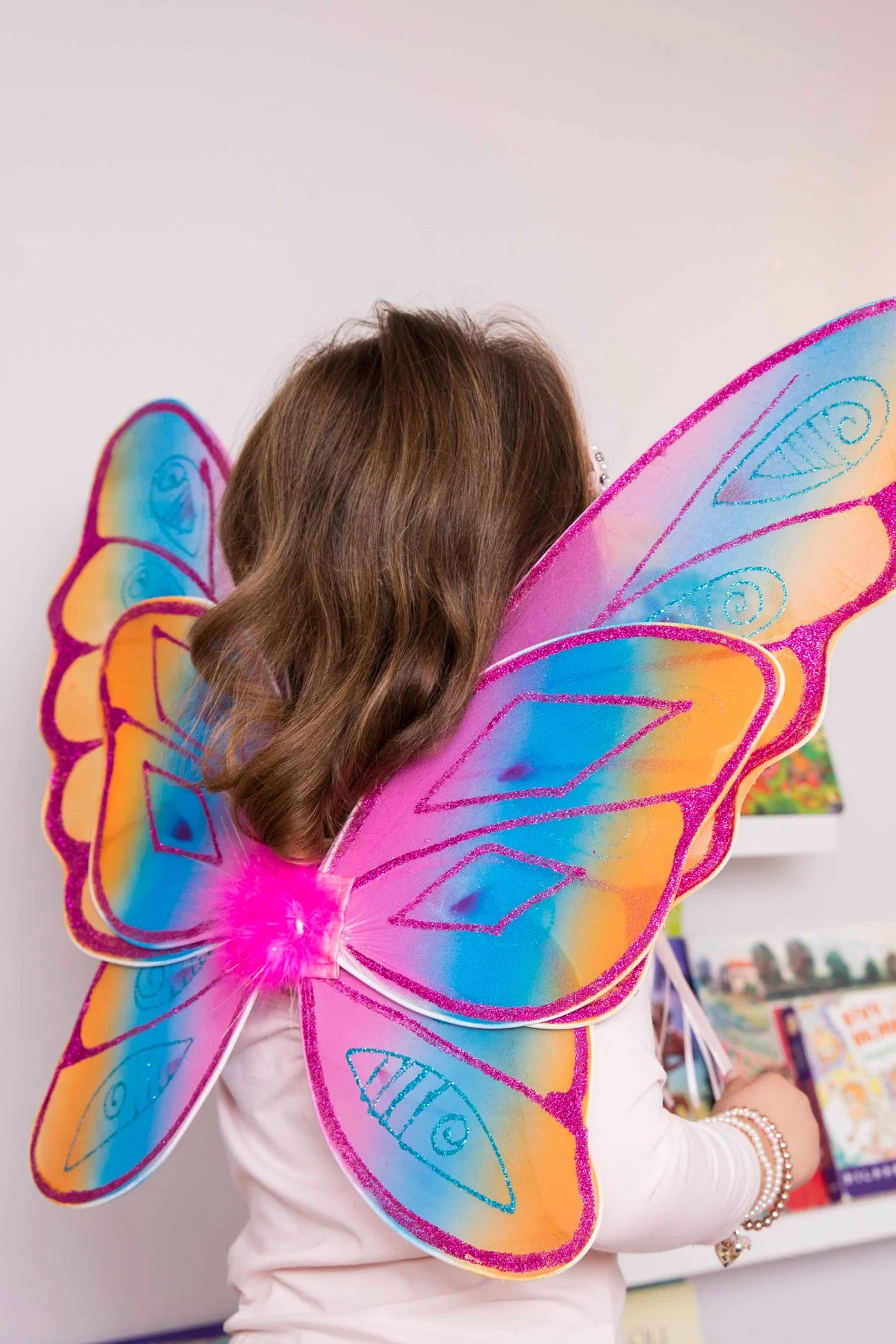 Glitter Rainbow Wings - Fuchsia