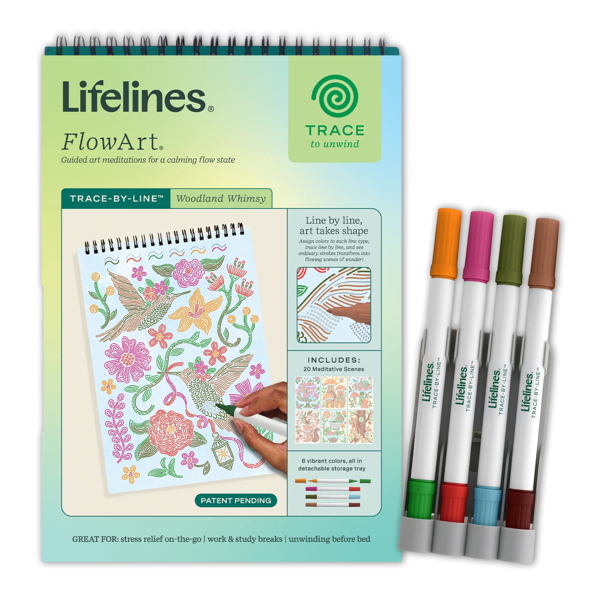 Lifelines FlowArt™ - Trace-By-Line, Woodland Whimsy