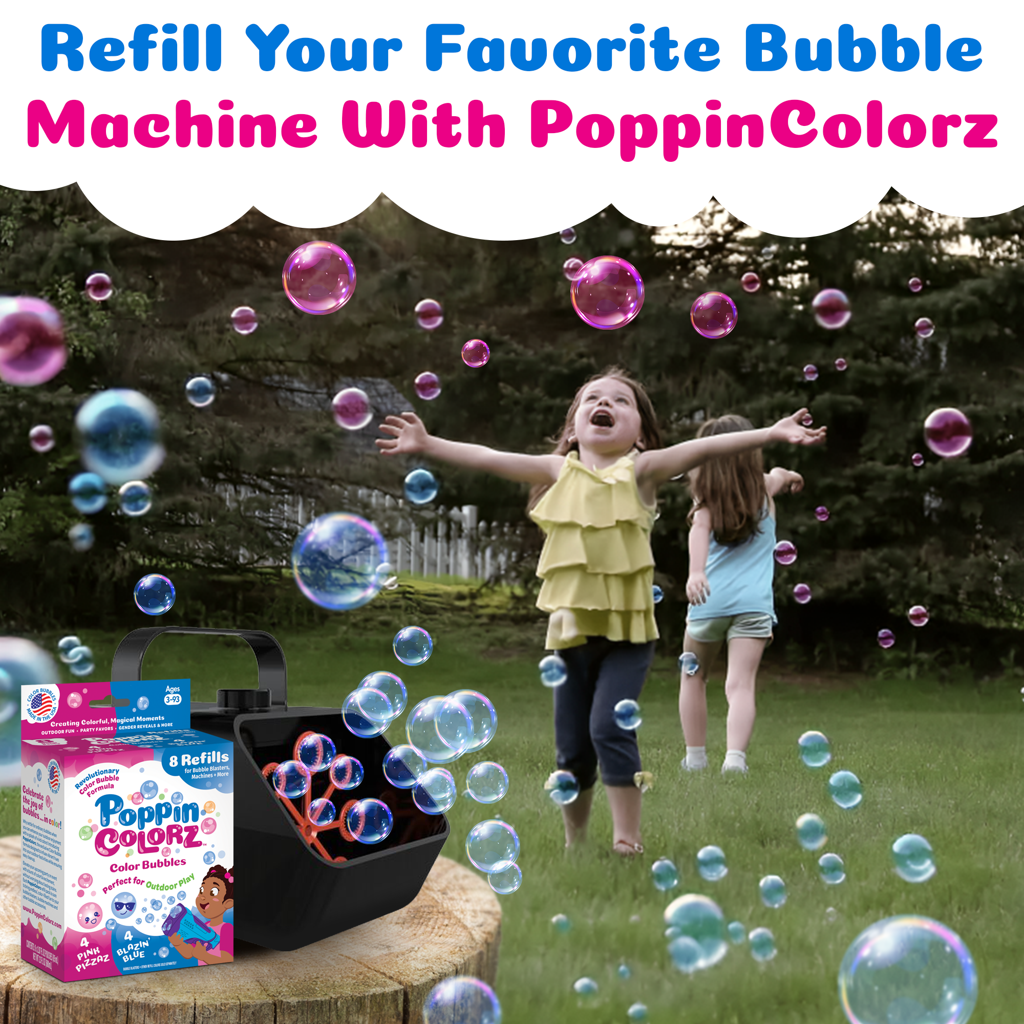 PoppinColorz Color Bubbles - 8-pack Refills
