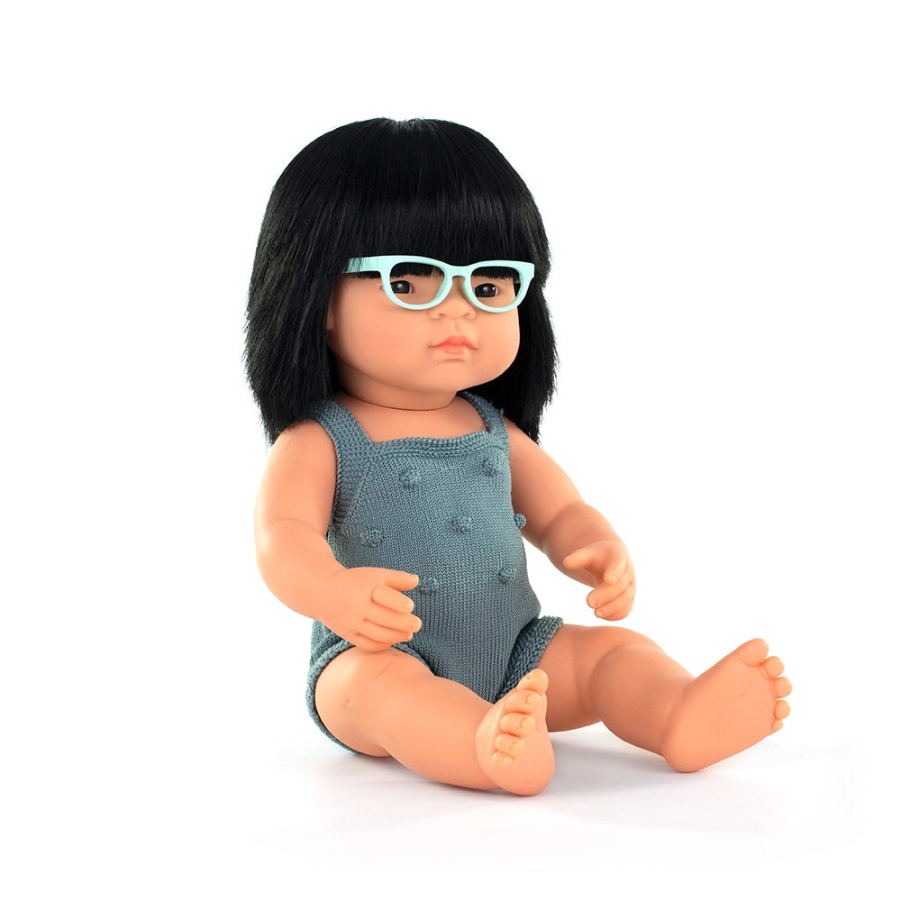 Miniland Diversity Doll - Asian Girl with Glasses