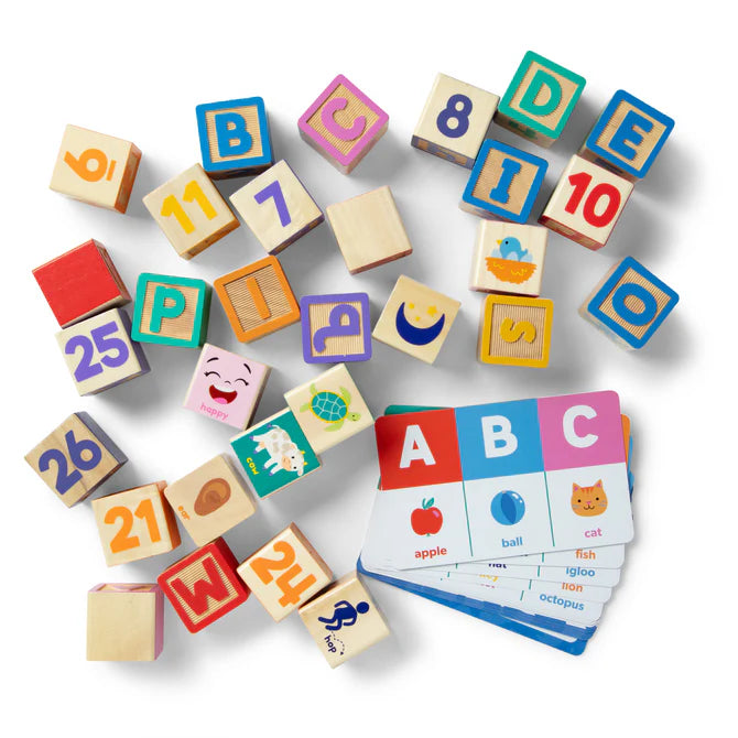 Melissa & Doug Ms. Rachel Wooden Learning Blocks & Activity Cards
