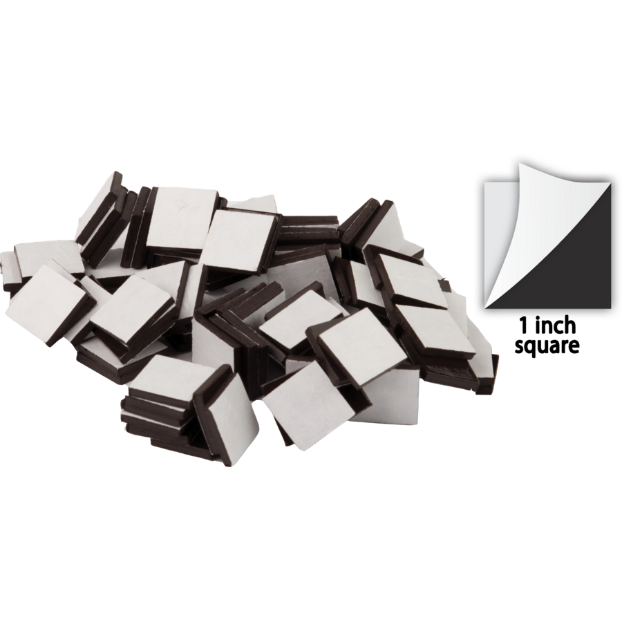 Adhesive Magnetic Squares 1" 50-Pack