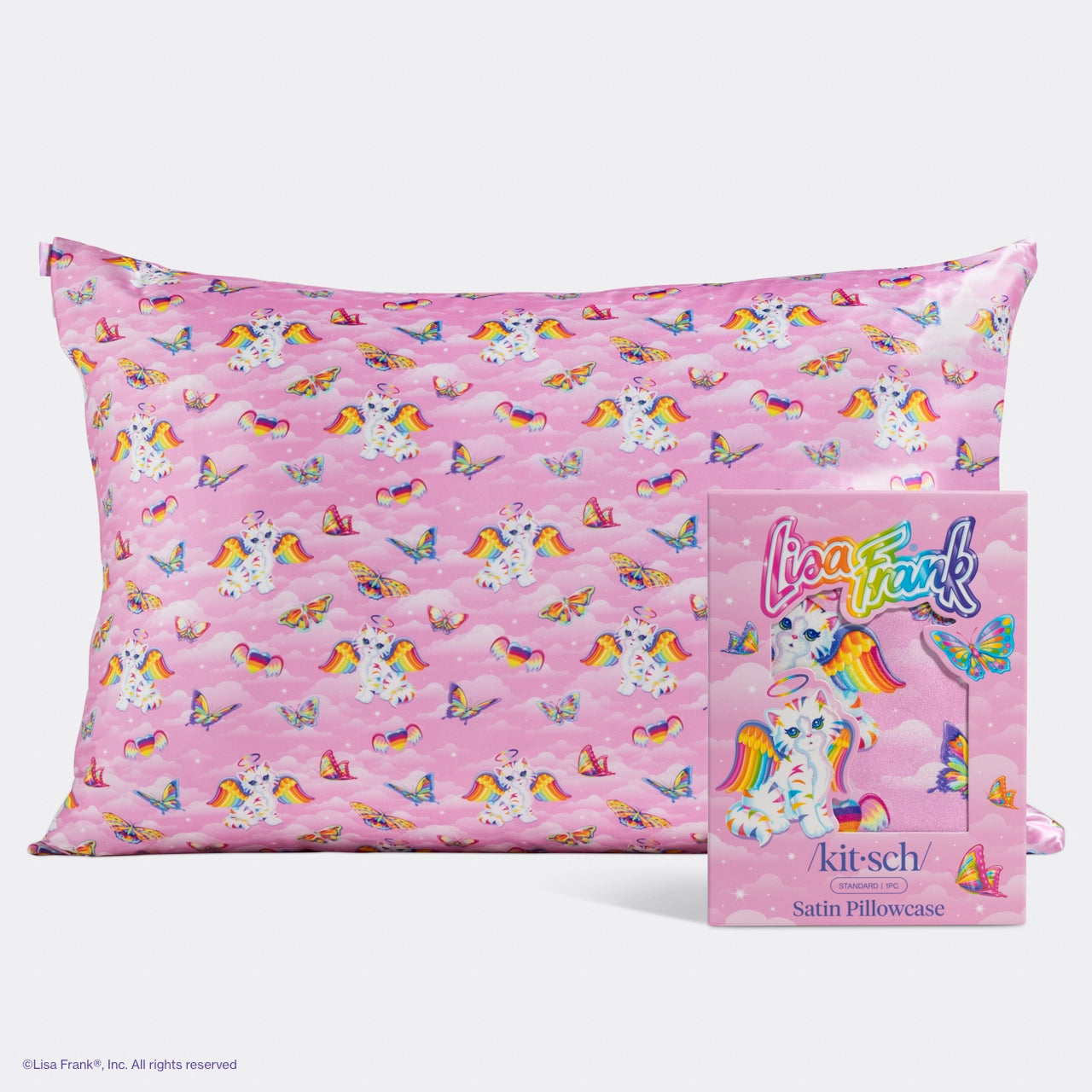Lisa Frank x Kitsch Angel Kitty Satin Pillowcase